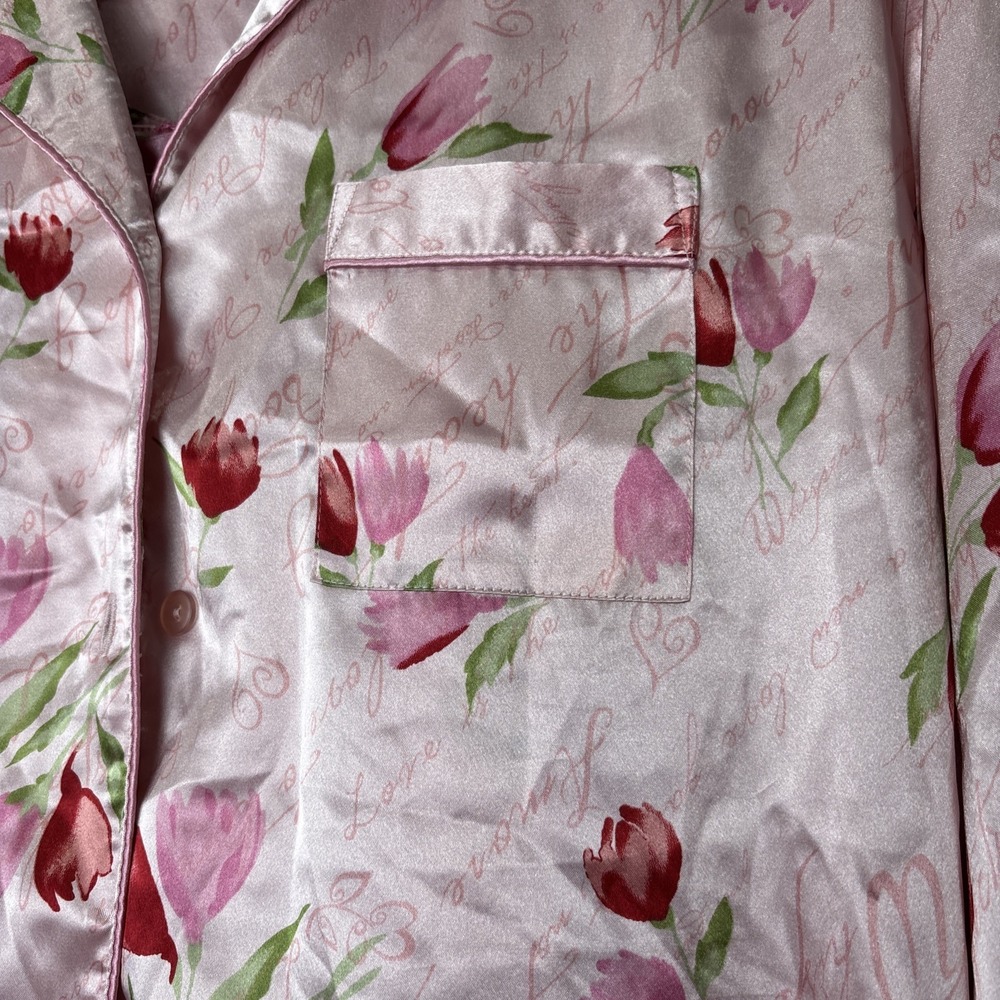 Valerie Stevens women's XL Pink floral Love Notes pajama set long sleeve pants - Picture 3 of 14